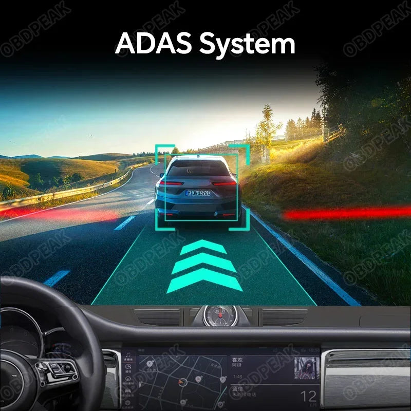 4K Dash Cam 4-Channel Record 1080P ADAS BSD Car DVR WIFI APP Rear View Mirror Auto Video Recorder Camera Ultra HD 24H Parking
