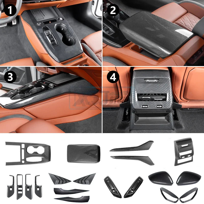 Fit for Audi A5 2026 Accessories Carbon Fiber ABS Interior Overlay Covers Upgrade Inner Decoration Parts Protector