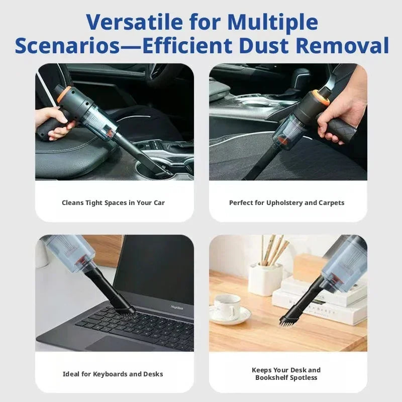 New Car & Home Vacuum Cleaner Portable & Easy to Carry Effortlessly Cleans Dead Corners Supports Suction & Blowing Functions