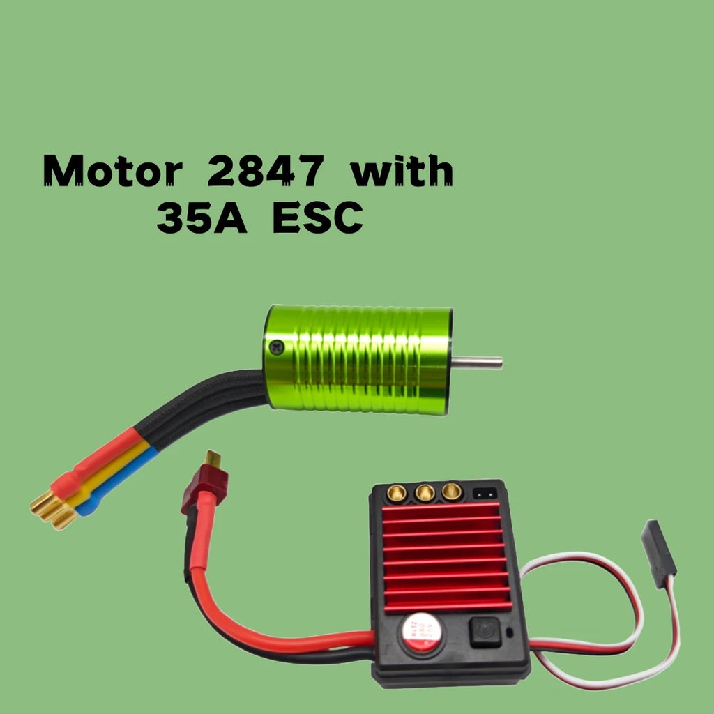 Waterproof brushless motor 2847 4000KV with 35A or 45A ESC, SCY 16101 Pro 16102 PRO JJRC Q130 wltoys 1/12 1/14 RC accessoriesDYI