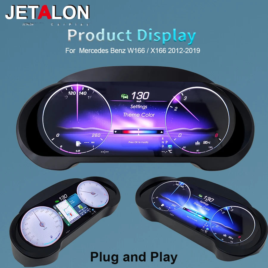 LCD Digital Dashboard Cluster For Benz ML GL GLE GLS W166 X166 2012-2019 Years Auto Instrument Paneel Cockpit Speedme CARPLAY
