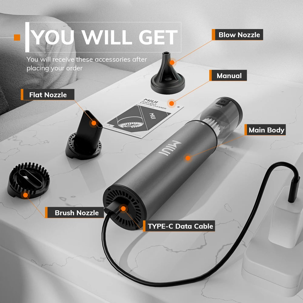 Cordless Laptop Vacuum Cleaner Portable USB Rechargeable Car Vacuum Mini & Cool Model-X