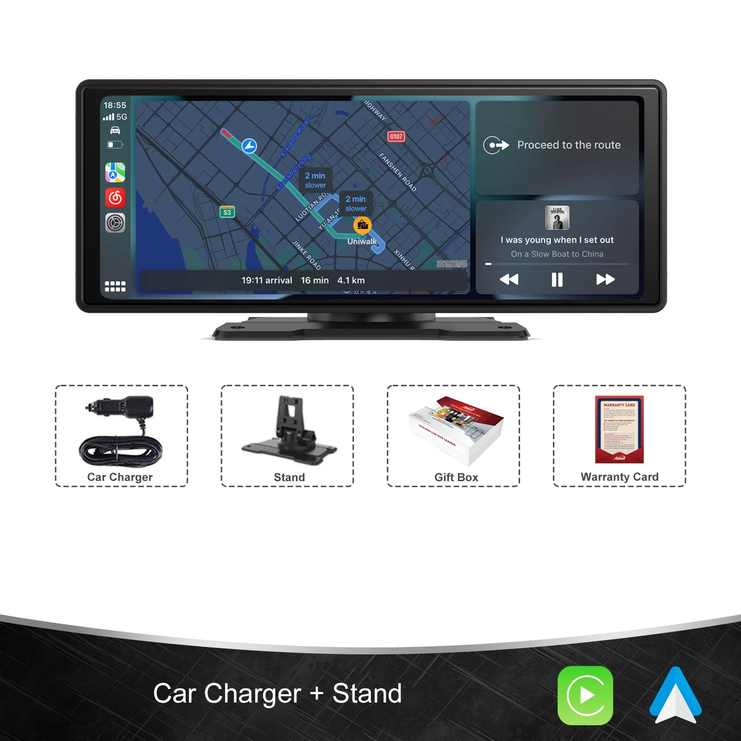 New Trend 10.26 Inch Carplay Android Auto Smart Screen  Built In 5G Hz WiFi BT Support BT Audio Airplay Miracast Car Dashboard