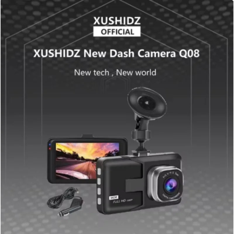 XUSHIDZ-Q08 Car Dash Cam – 170° Wide-Angle 1080P DVR with G-Sensor & Super Night Vision (Vehicle Recorder)