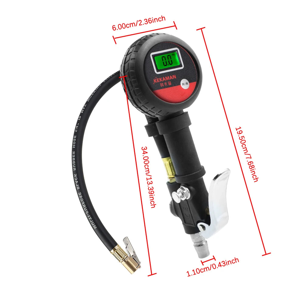 High Precision Monitor System Test Accessories Auto Tire Pressure Gauge LCD Digital Tyre Tester for Car Truck Vehicle Motorcycle