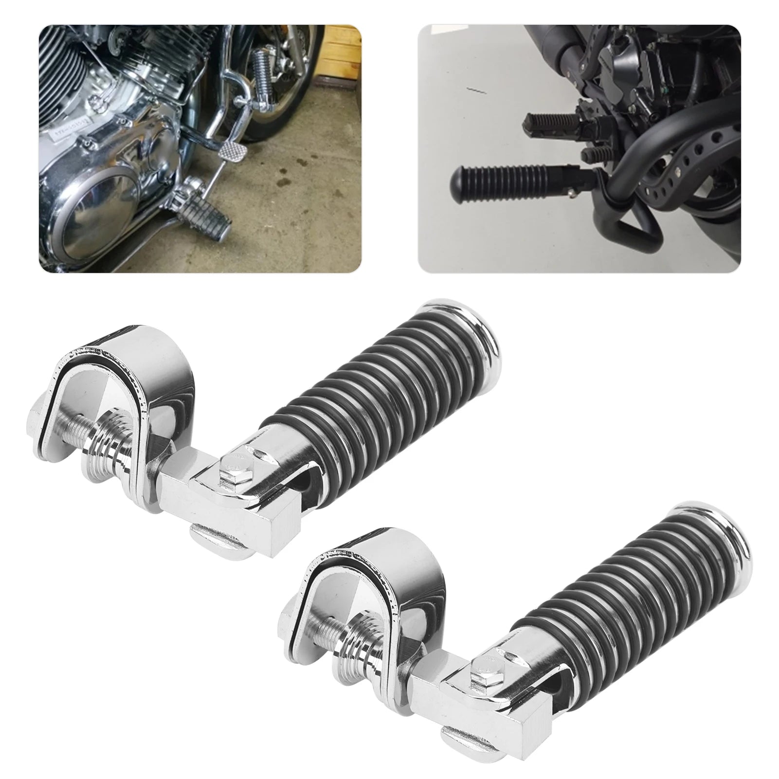 Engine Guard Footpegs Motorbike Parts Pair of Motorcycle Foot Pegs Clamp Footrest Mount for 1in Engine Crash Bar Guard Foot Pegs