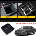Car Interior Storage Armrest Console Storage Box Tray Case Box Interior Accessories Stowing Tidying For 2016 2017 VW Passat B8