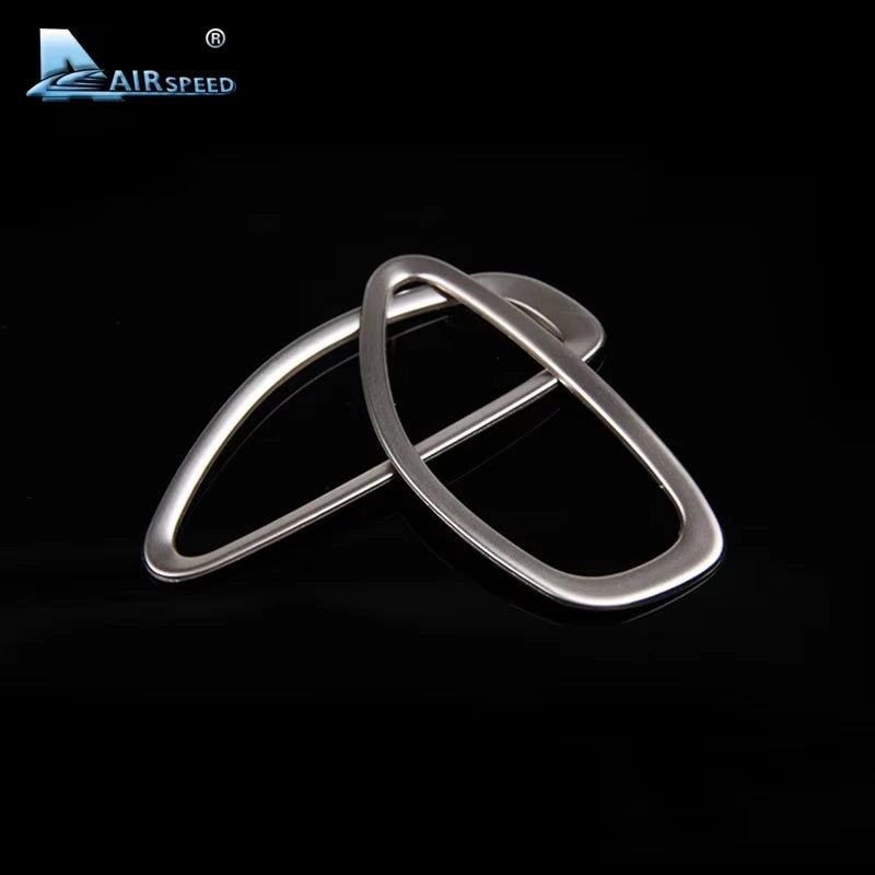 Airspeed para Volvo V40 Accesorios para Volvo V40 2012 2013 2014 2015 2016 2017 Pegatinas Interior Marco de Toma de CA de Acero Inoxidable
