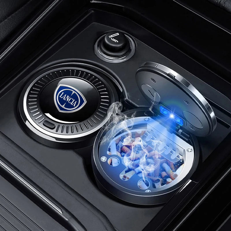 Car Interior Accessories Portable Luminous Ceramic Liner Cigarette Car Ashtray For Lancia ypsilon musa STRATOS Y Phedra