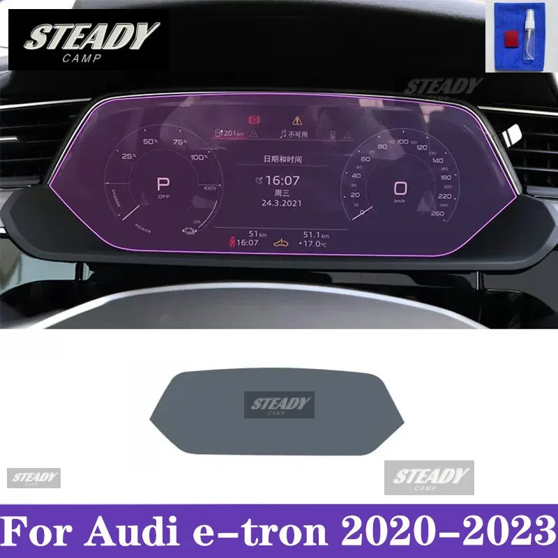For Audi e-tron 2020-2023 Car interior Center console transparent TPU Paint protective film Anti scratch sticker LCD screen PPF