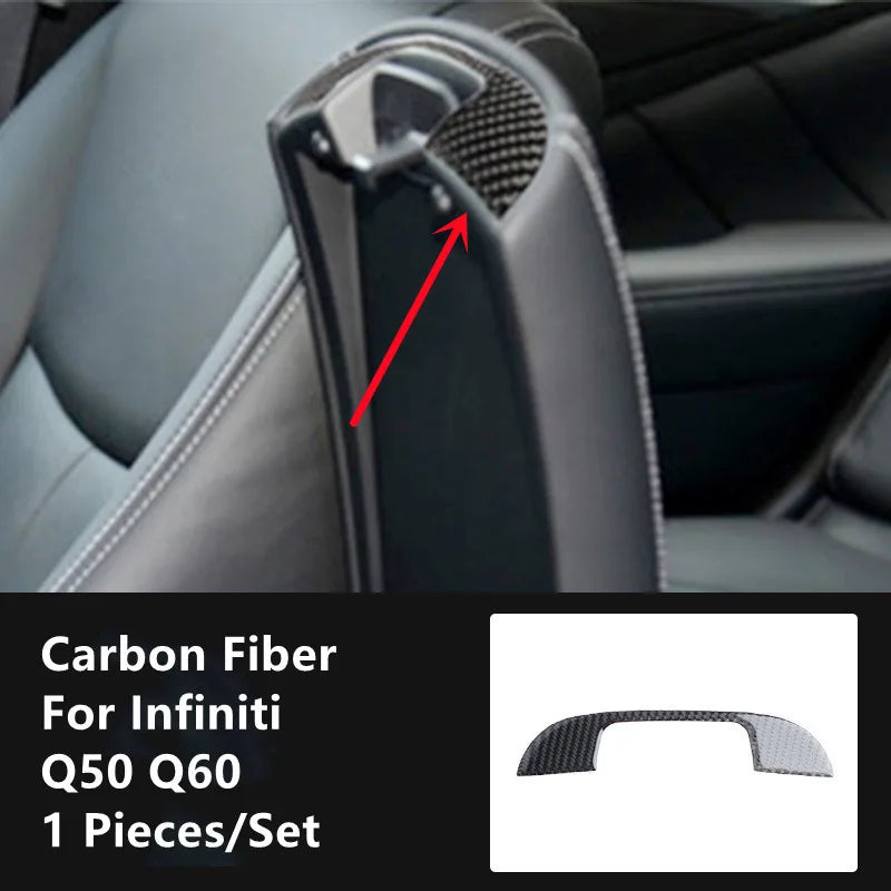 Carbon Fiber Car Interior Modification Cover Trim Strips Decorative Stickers For Infiniti Q50 Q60 Car Styling Inner Accessories