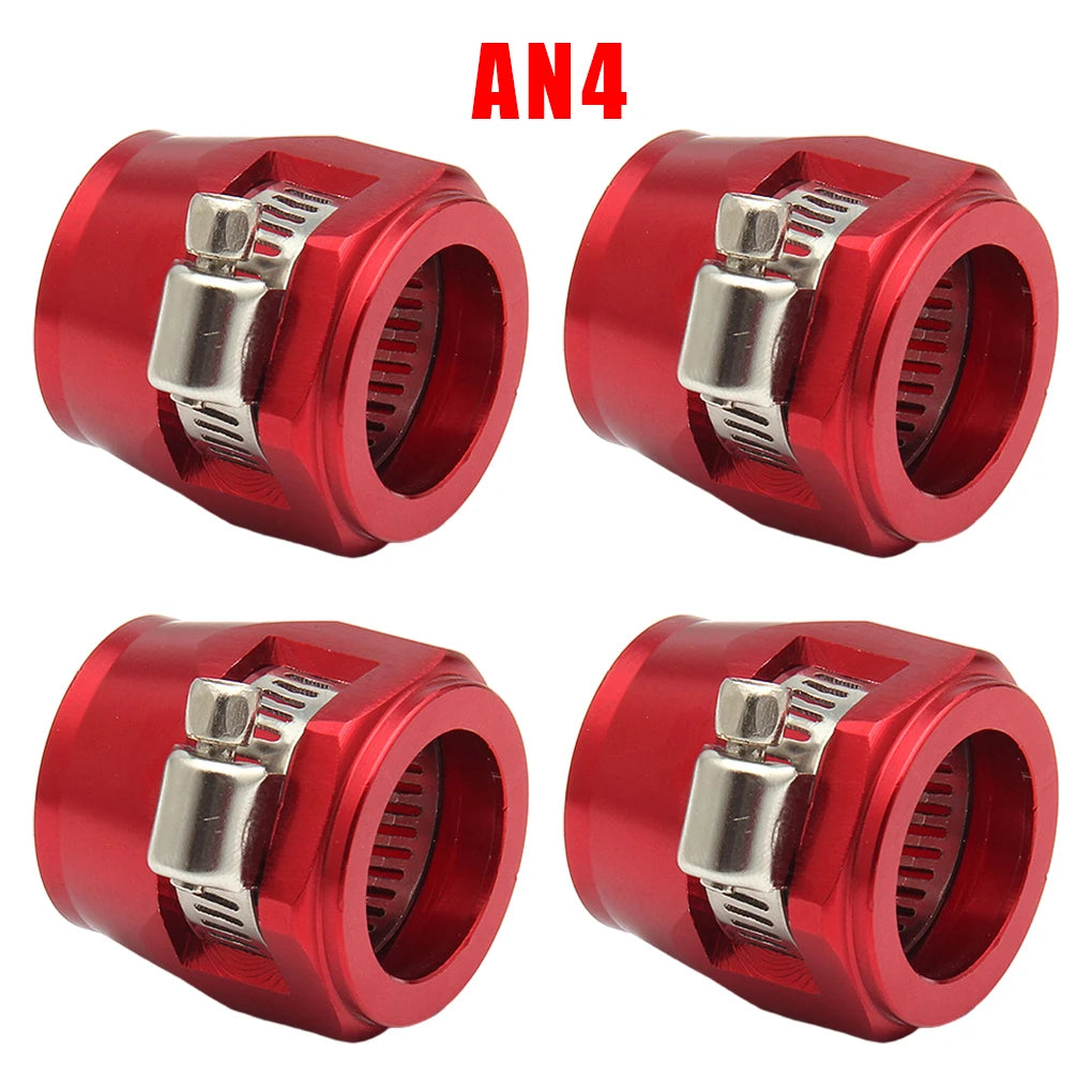 4pc AN4 AN6 AN8 AN10 AN12 Car Hose Finisher Clamp Radiator Modified Fuel Pipe Clip Buckle Universal Hose Clamps Oil End Finisher