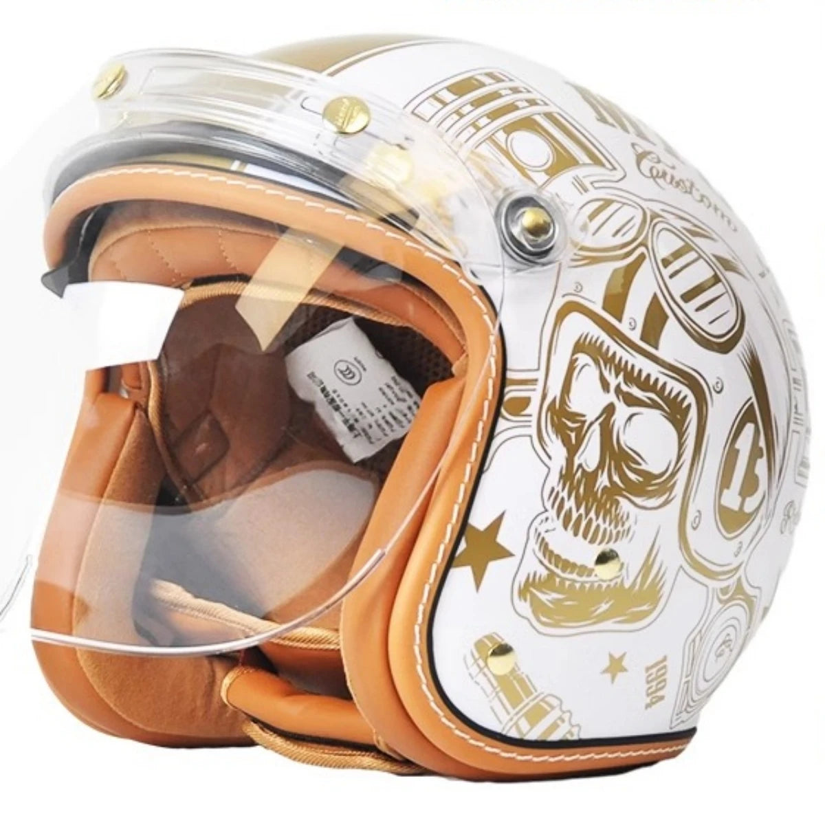 Motorcycle Helmet Retro Style with Anti-UV Inner Lens Moto Casco Outside Riding helmet