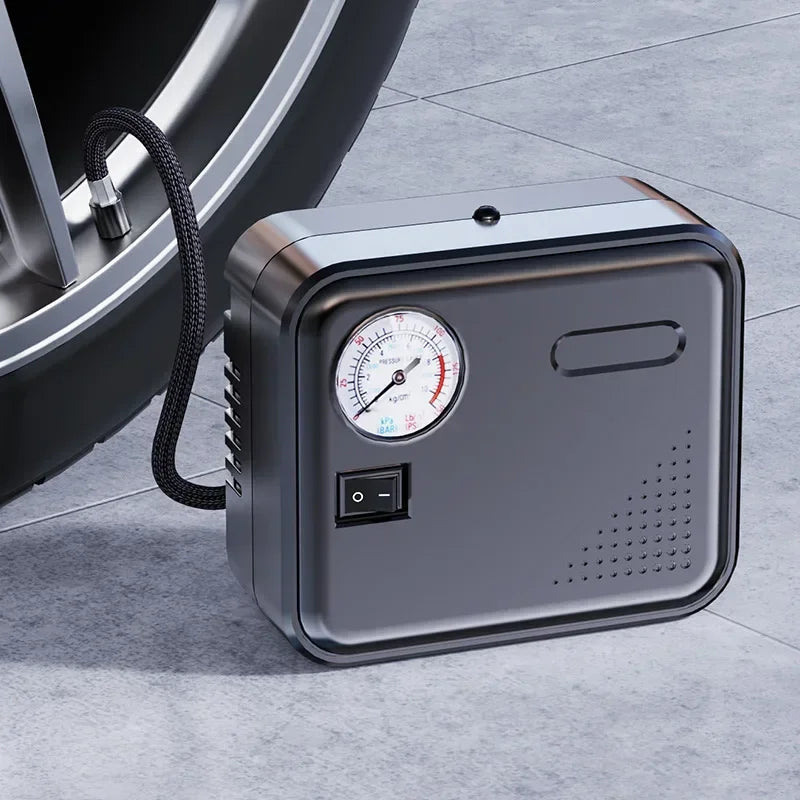 Portable Car Air Pump 12V Accurate Pressure Measurement Fast Inflation Mini Air Compressor with LED Light for Car Motorcycle