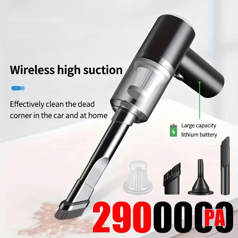 Handheld Car Vacuum Cleaner Mini 3-in-1 Car Vacuum Cleaner High Suction Portable Wireless Dust Blower Pet Hair Dryer