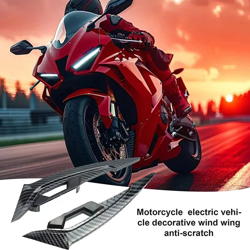Motorcycle Decoration Accessories with Aerodynamic Winglets, Front Side Spoiler Wing Pair