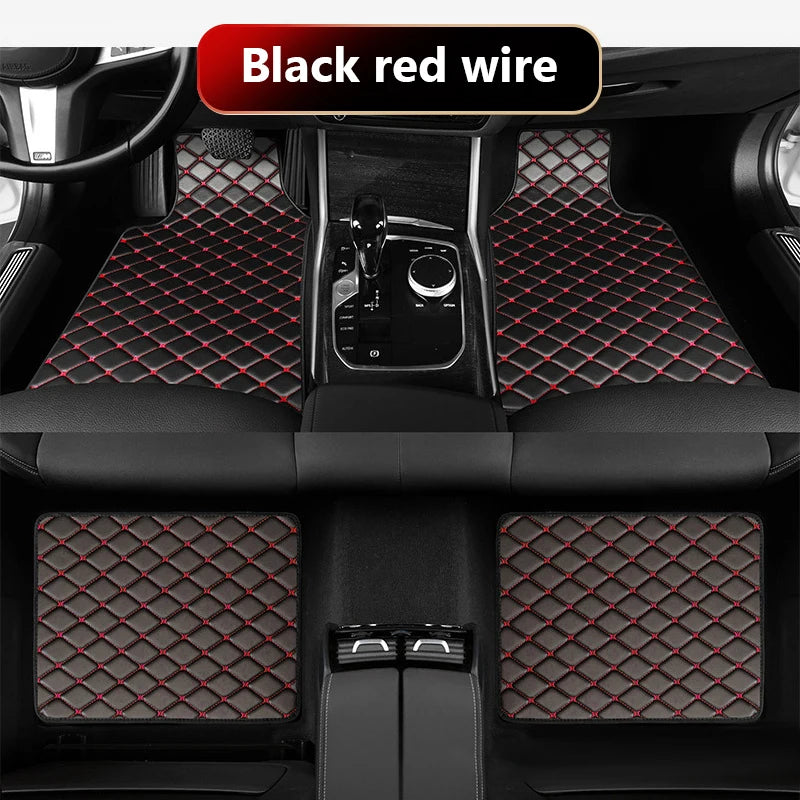 SEAMETAL Car Floor Mats PU Waterproof Foot Pads 4Pcs Universal Auto Carpet Interior Floor Mat Anti Scratch Feet Pads Cushion