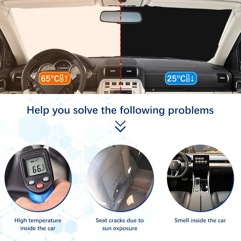 Car Windshield Sun Shade For Ford F-150 Raptor Sunshade Summer Visor Protector Foldable Blocks UV Rays Protection Accessorie