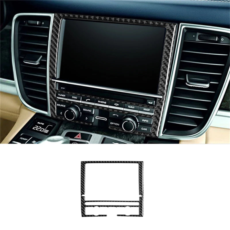 For Porsche Panamera 2010-2016 Car Accessories Carbon Fiber Interior Auto Gear Shift Panel Cover Frame Trim Sticker
