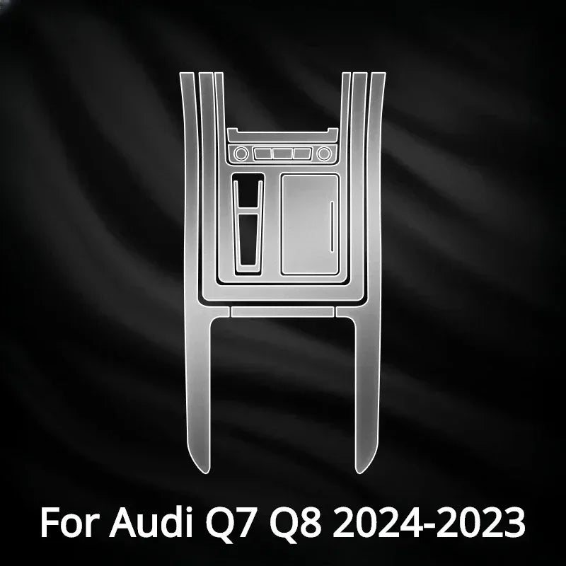 For Audi Q7 Q8 2024 2023 2022 Accessories Car interior film transparent TPU Gear Panel Center Console PPF Protection Sticker