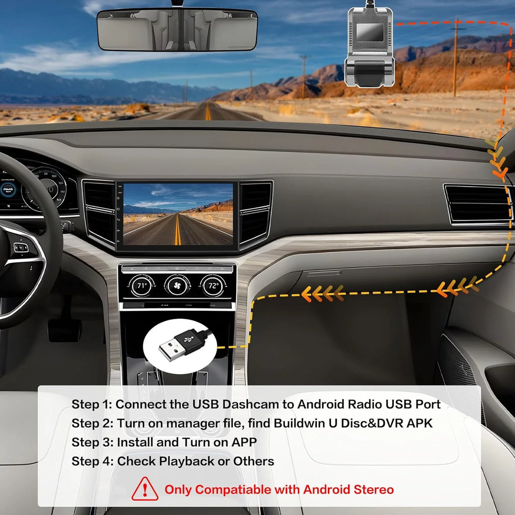 Car DVR Dash Cam Full HD 1080P Dash Cam For DVD Android Player ADAS LDWS Navigation Unit Auto Audio Voice Alarm Video Recording