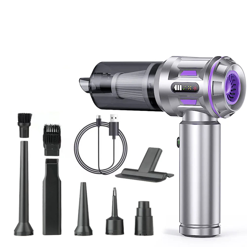 4 In 1 Car Vacuum Cleaner Handheld Vaccum Cleaners Wireless Air Duster LED Indicator Quick Inflation Strong Blowing/Suction