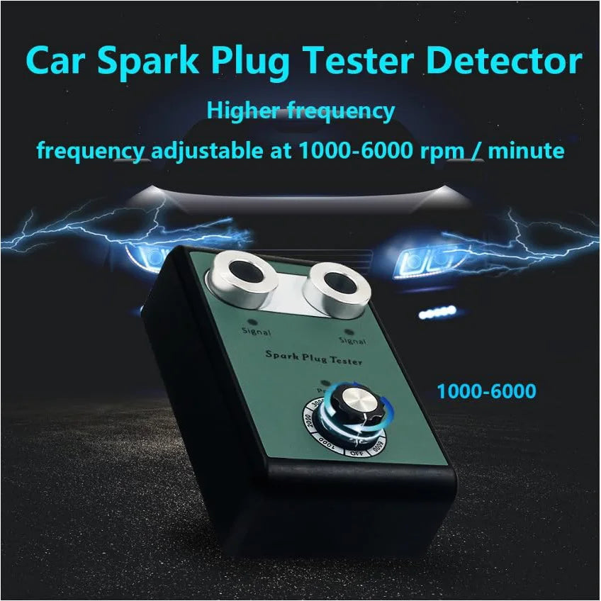 Dual Hole Spark Plug Tester 100-240V for Auto & Moto 12V Gas Vehicles w/ Spark Plug Socket, 1 Set