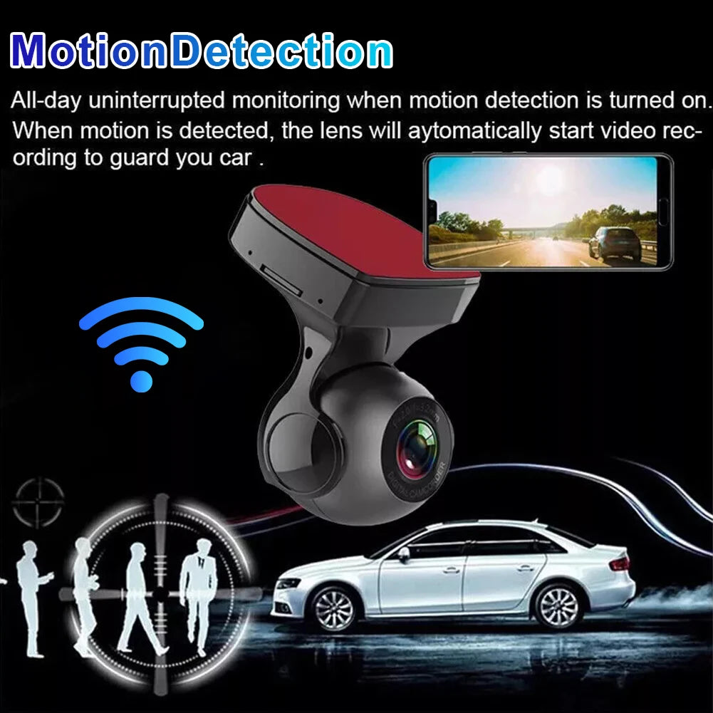 Mini Dash Cam 1080P HD Car Dash Camera Built-in WiFi Driving Video Recorder Night Vision for Cars