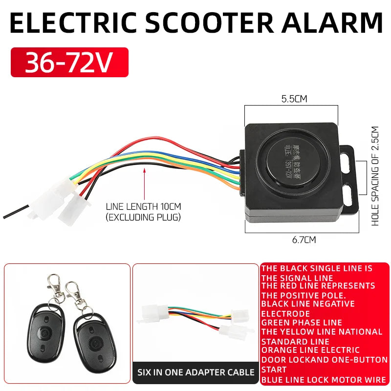 Electric bicycle, electric vehicle, anti-theft alarm, dual remote control, one-key start alarm, dual remote control accessories