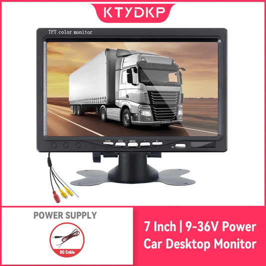 KTYDKP 7 Inch Car Monitor Screen Rear View Camera HD Digital 2 Way Video Input Rearview Image 9V-36V TFT LCD Parking System