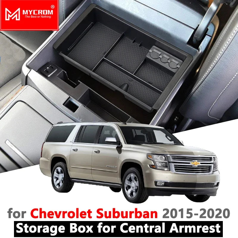 Armrest Box Storage Car Organizer Accessories for Chevrolet Suburban 2015 2016 2017 2018 2019 2020 Stowing Tidying Chevy Styling