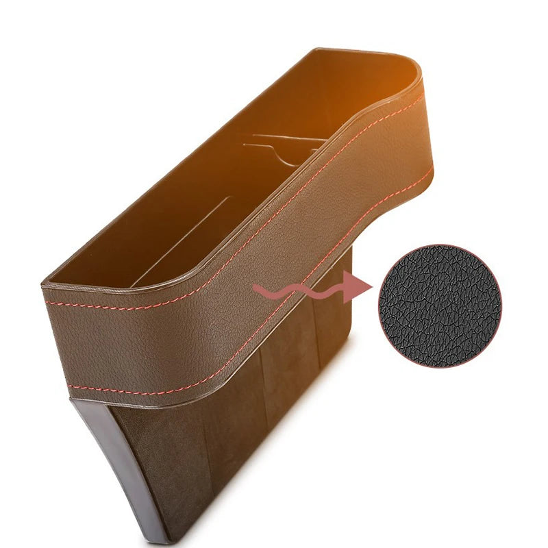 Leather Car Cup Holder Seat Organizer Holder Auto Seat Gap Storage Box Organizer