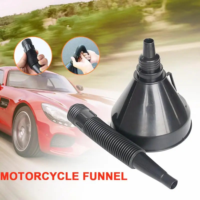 Car Engine Refueling Funnel with Filter Car Motorcycle Truck Oil Gasoline Filling Strainer Extension Pipe Hose Funnels Tool