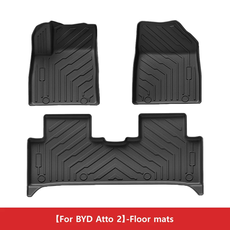 Car Floor Mats for BYD ATTO 2 Yuan UP 2024-2025 All-weather TPE Waterproof and Non-slip Trunk Liner Automotive Interior Parts