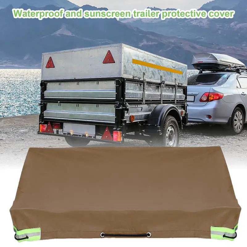 Trailer Cover RV Camping Trailer Flat Tarpaulin UV Protection Waterproof Trailer Rv Cover For Other Vehicle And Car Trailer