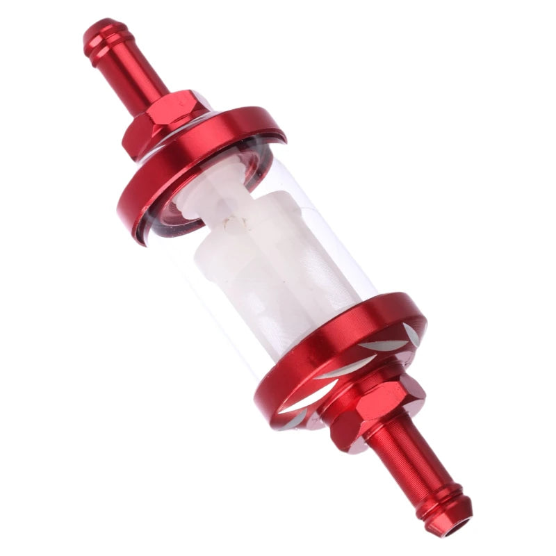 Filter 8mm CNC Aluminum Alloy Glass Gas Fuel Gasoline Oil Filter For Motocross Dirt Pit Bike ATV Buggy Quad Motorcycle Parts
