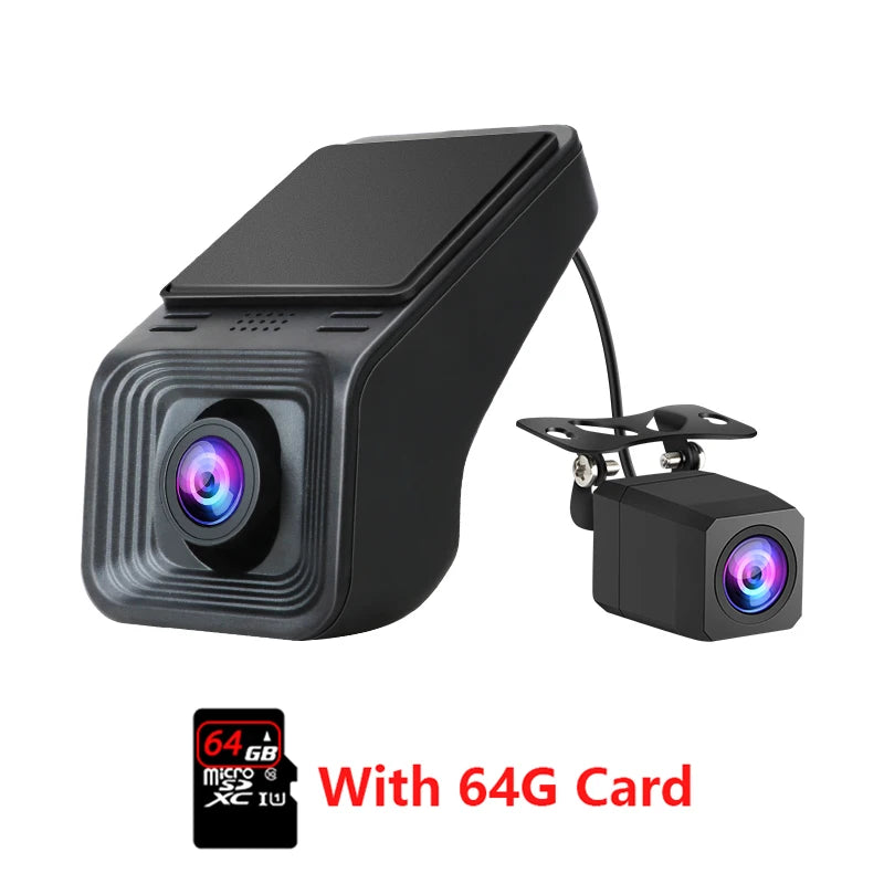Full HD 170° Wide Angle Dash Cam for Android Multimedia Double Recording Front And Rear Camera ADAS Car DVR USB TF Card 32G 64G