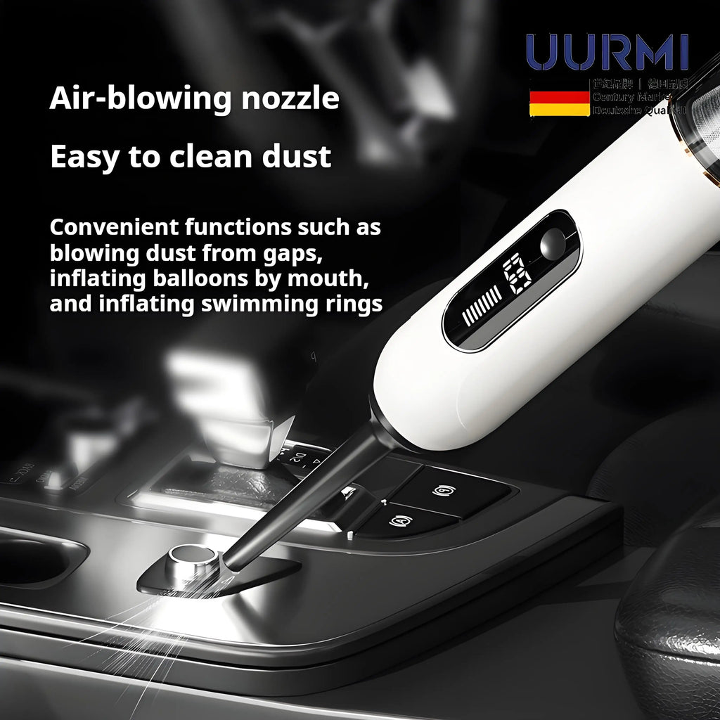 Uurmi 13000Pa 4-in-1 Cordless Vacuum: Lcd Display, One-Touch Empty, Super Suction & Blow for Car/Home/Office
