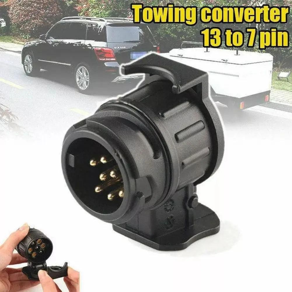13 To 7 Pin Trailer Truck Electric Towing Converter Tow Bar Plug Adaptor Socket Car Accessories