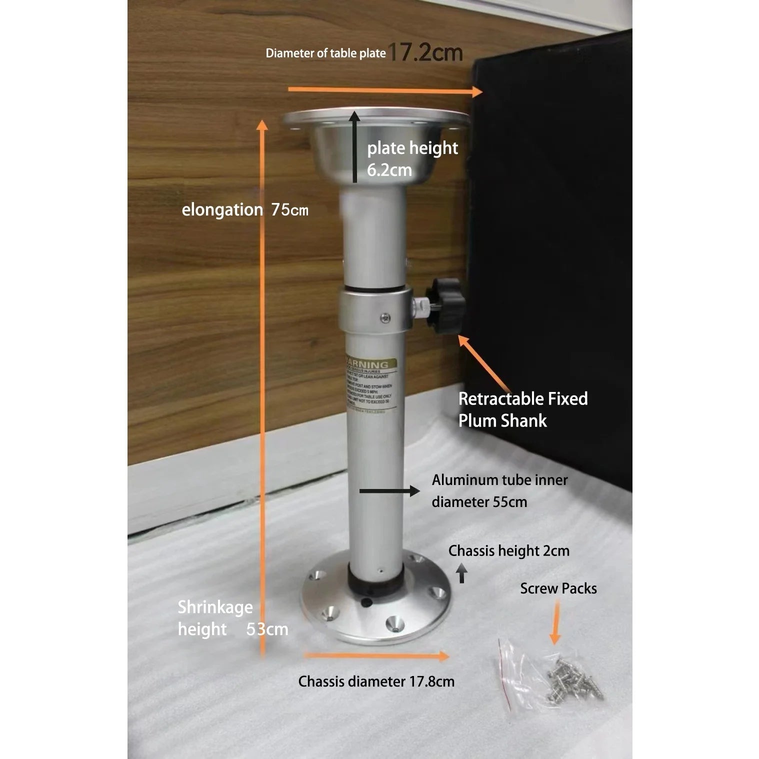 Hot Accessories Adjustable Rear Table Leg Table Support Movable Fifting Table Bracket For Vito RV Mpv Business Car