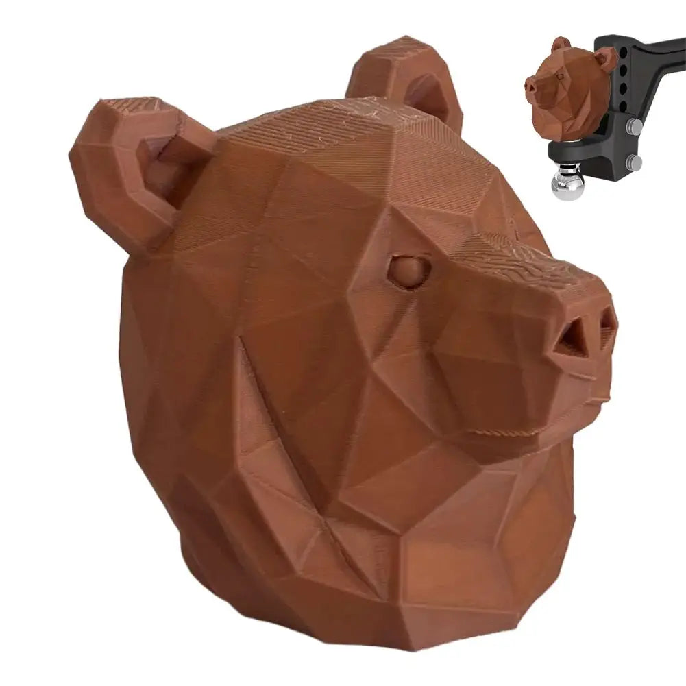 Bear Head Design Trailer Hitch Cover, Creative Decorative Cap for Tow Hook, Protective Anti-Dust Rustproof Accessory for Truck