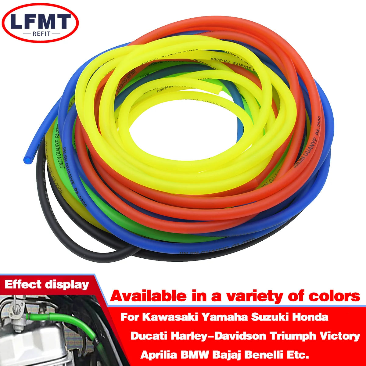 Motorcycle Fuel Filter  Dirt Hose Line Petrol Pipe Fuel Gas Oil Tube Cafe Racer Colorful Universal Motorcycle Parts 1M 3M 5M