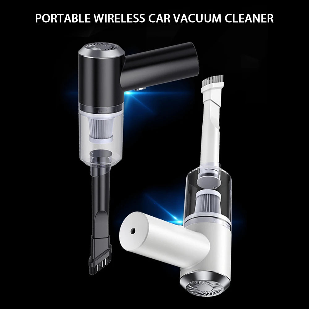 Handheld Car Vacuum 6000Pa 3In1 Cordless Vacuum LED Light 120W High Power Air Duster Black Portable Auto Home Office Pet
