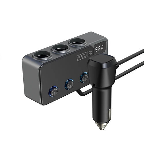 120W High Power Car Charger USB C/ One to Three Plug Converter Car Fast Charger Plug Power Adapter for iPhone GPS Dashcam
