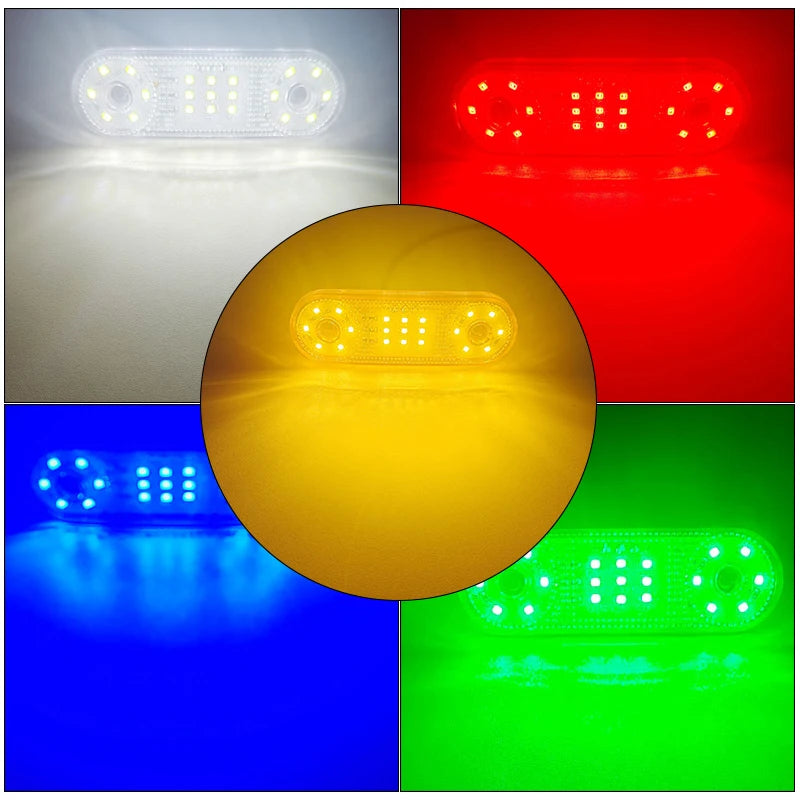 LED Side Marker Indicator Car Lights Front Rear Tail Clearance Lamp DC 12V 24V Universial Light for Bus Truck Lorry Trailer Boat