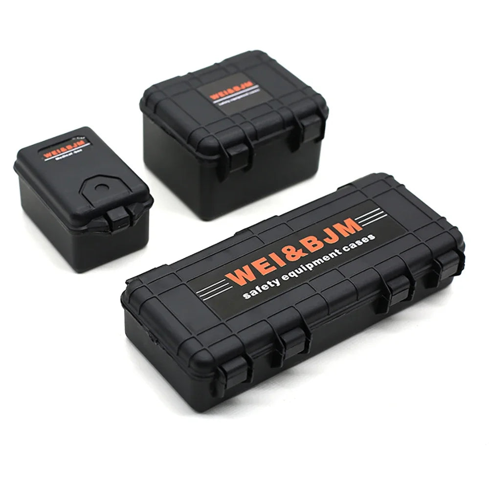 Caja de almacenamiento rígida para equipaje de simulación de equipo de seguridad, piezas de coche RC 1/10, juego de accesorios decorativos para camión sobre orugas