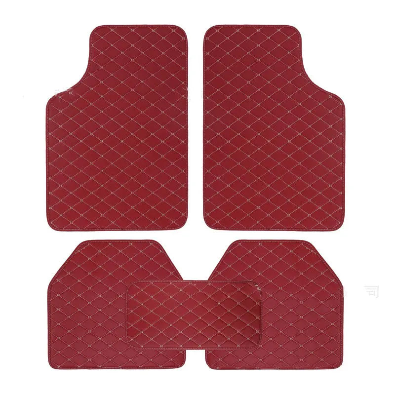 Car Floor Mats 5Pcs Universal Quality PU Leather Waterproof Auto Foot Pad Protector Automobile Interior Car Interior Accessories