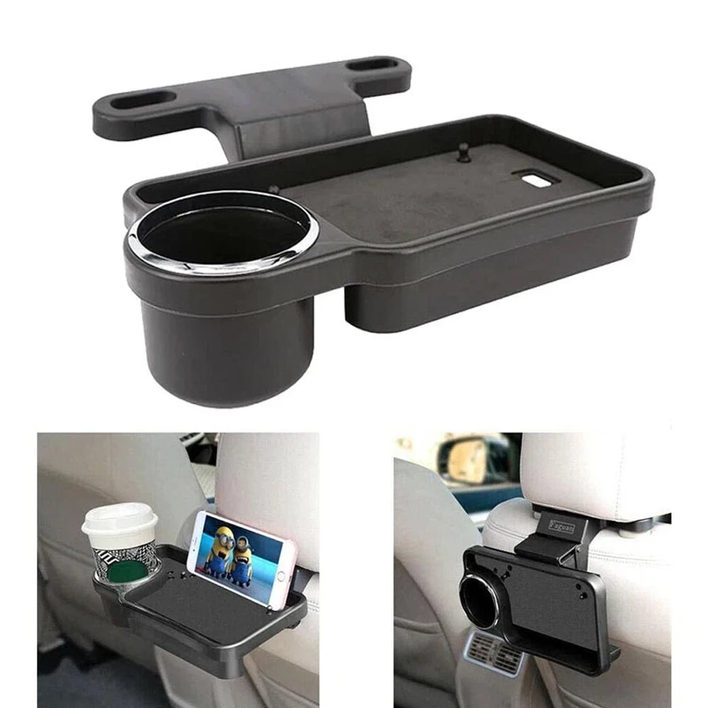 Car Rear Seat Cup Holder Back Seat Organizer Foldable Tray Car Plate Storage Universal Car Accessories