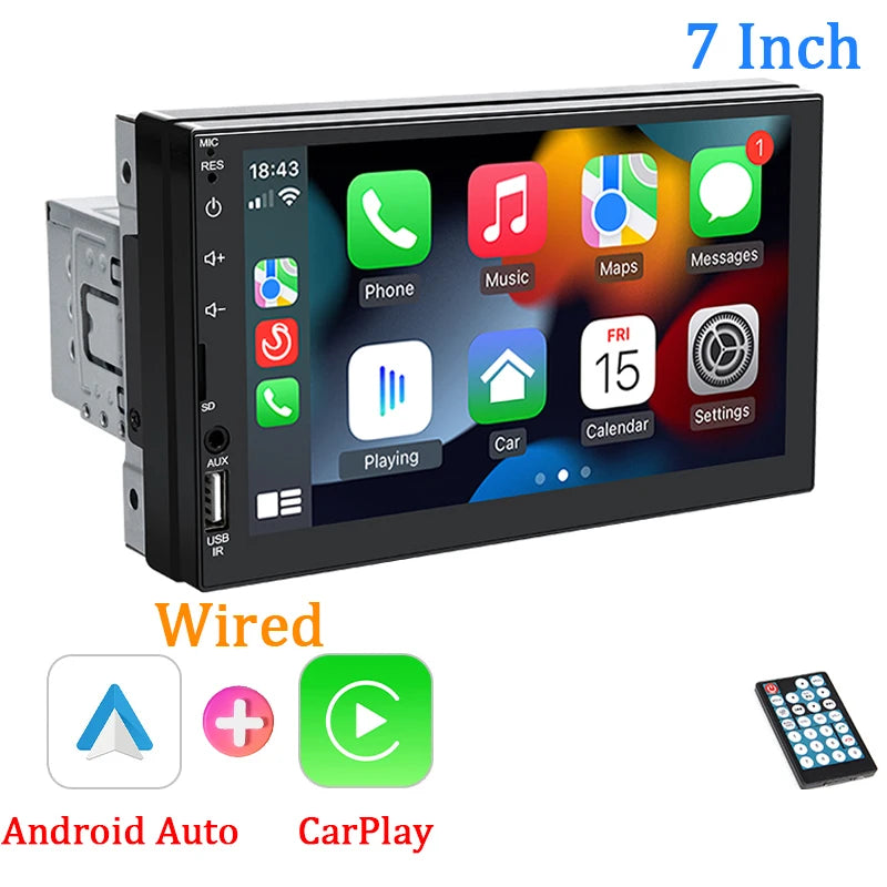 Car Radio 1 Din MP5 Android Auto  CarPlay 7 Inch Universal Autoradio USB TF Camera Bluetooth HD Camera Smart Car Systems