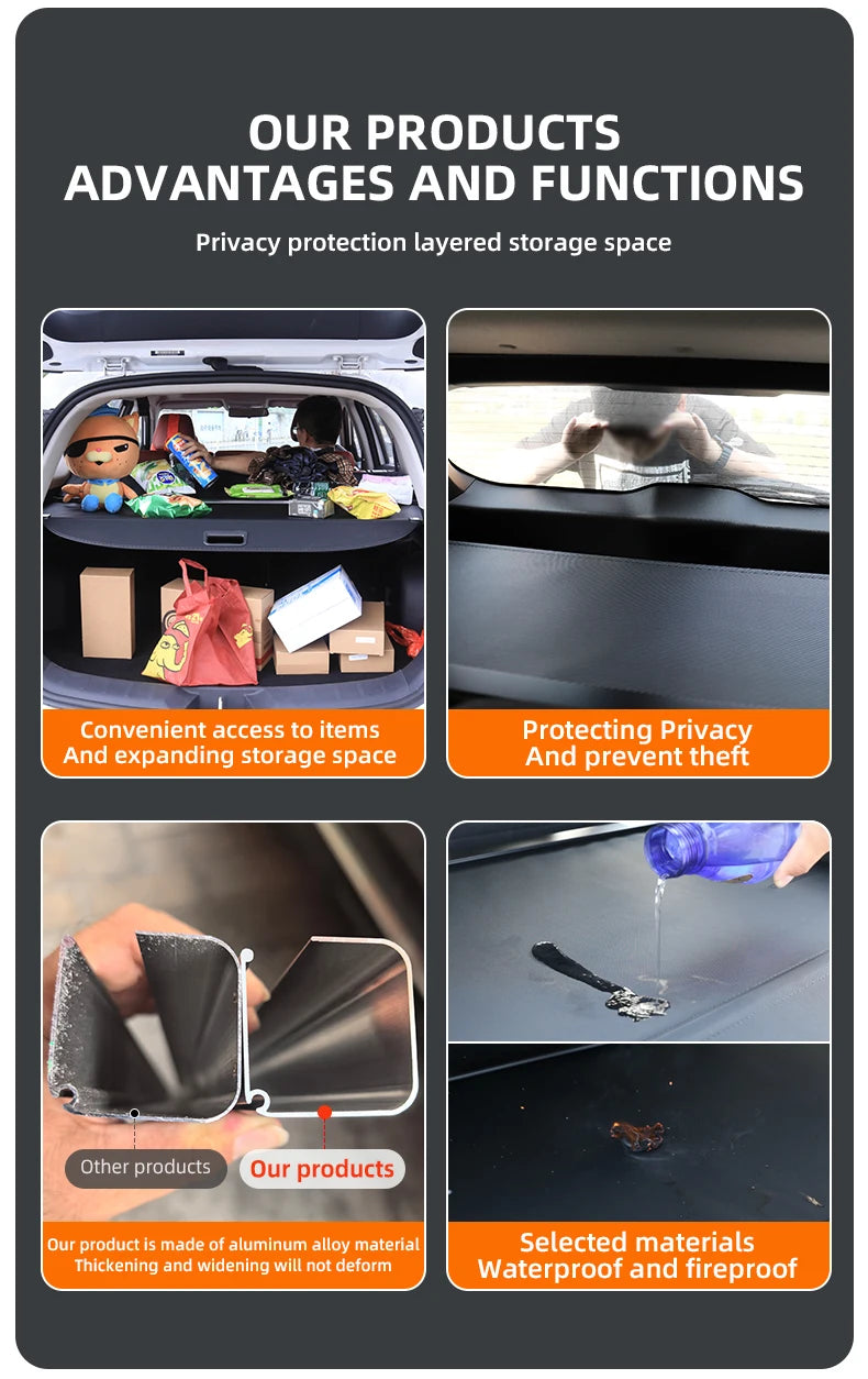 For Land Rover Discovery Sport 2015-2019 Retractable Trunk Cargo Cover Parcel Rack Anti-Peeping Shield Privacy Auto Accessories